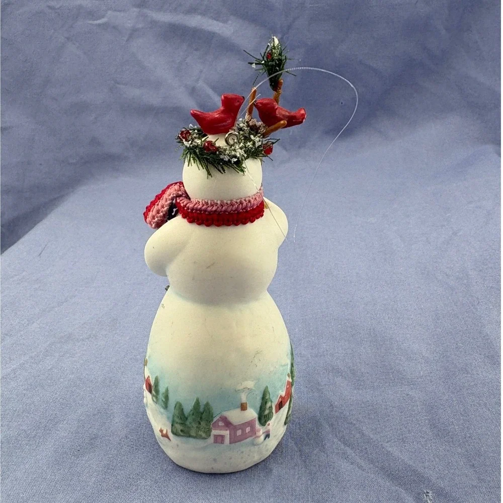 Hallmark Snowtop Lodge 2007 Colleen C. Evergreen Snowman Ornament No 3 QX7157
